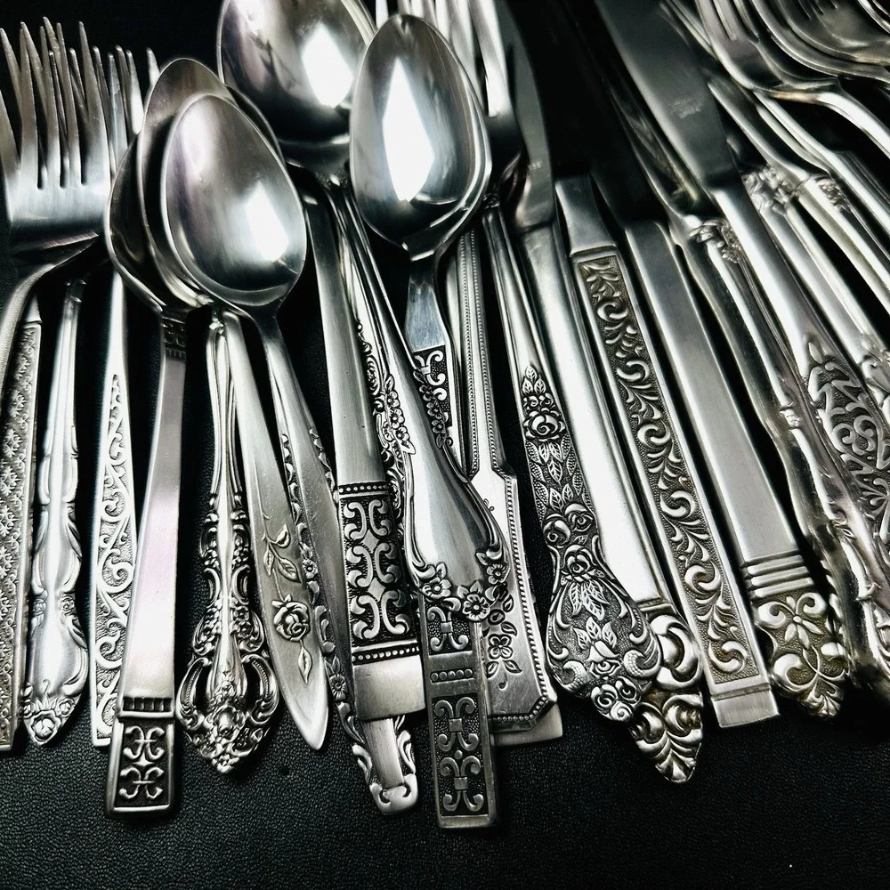 40 Vtg Stainless Flatware Mismatched Japan EKCO National Interpur Oneida Mixed